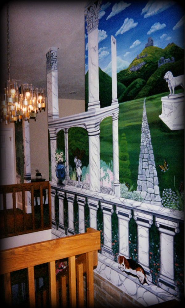 scenic vista hand painted mural