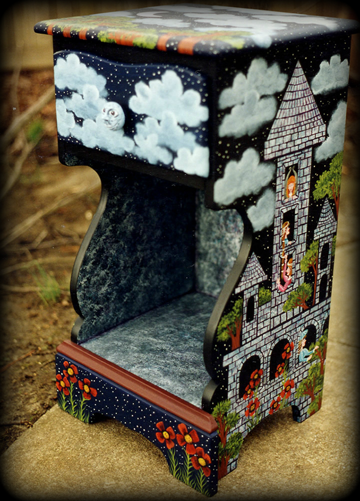 dream castle nightstand - hand painted furniture