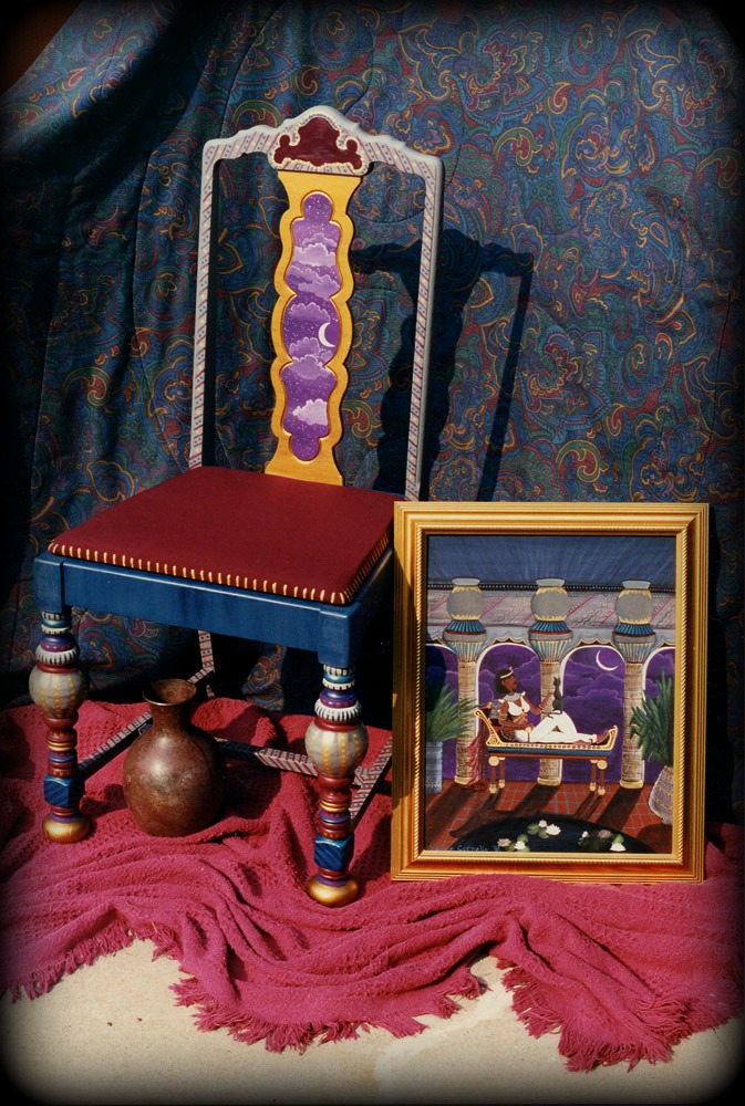 Arabian Nights Vintage Chair - hand painted chairs