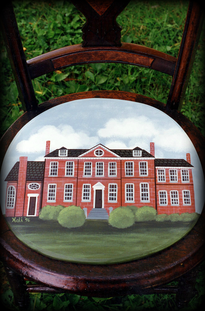 Bowie Mansion Vintage Chair Full View - hand painted chairs