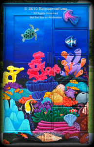 Tropical Reef Armoire Full View - hand painted furniture