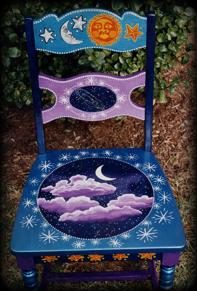 Night Sky Chair - hand painted furniture