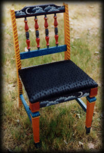 Night Sky Vintage Chair 2 Full View - hand painted chairs