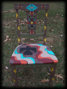 Southwestern Memories Arlington Chair Full View - hand painted chair