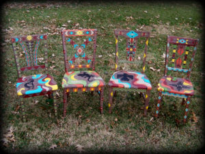 Southwestern Memories Chair Set - hand painted chairs