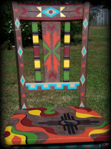 Southwestern Memories San Remo Chair Back View - hand painted chairs