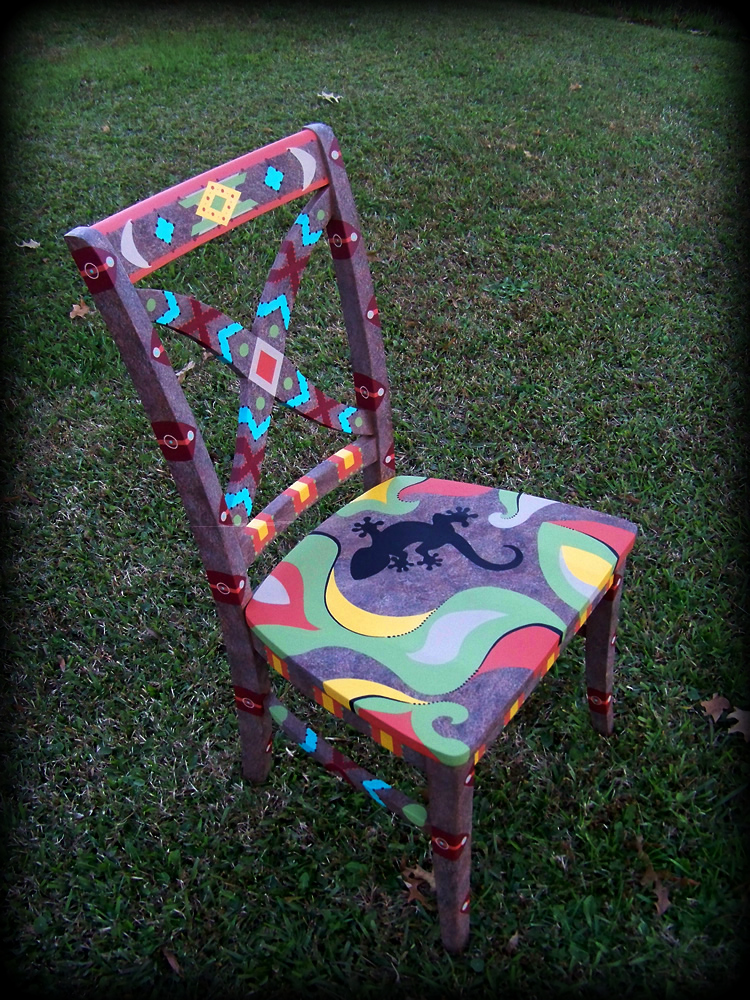 Southwestern Memories Vineyard Chair Left Angle View - hand painted chairs