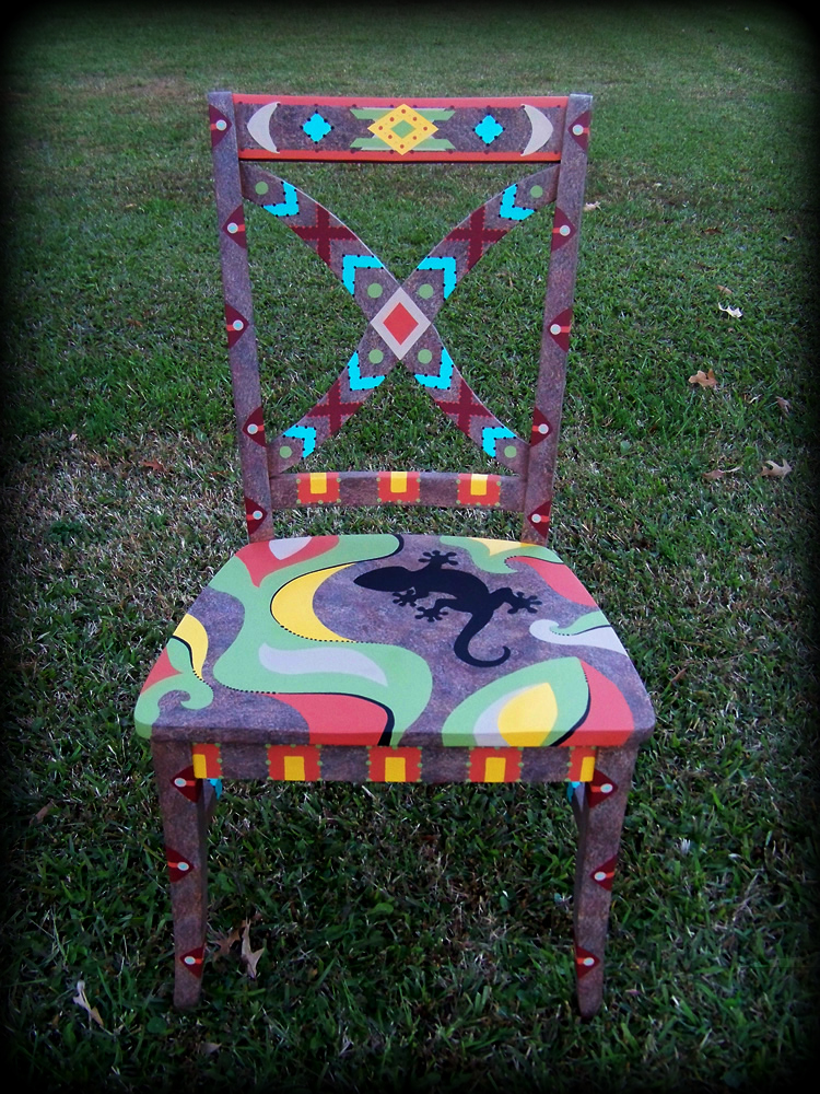 Southwestern Memories Vineyard Chair Full View - hand painted chairs