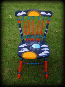 Dreamer's Moon Cottage Chair - Hand Painted Furniture by Reincarnations