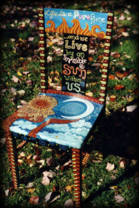 Soul Quote Vintage Chair Angle View - hand painted chairs