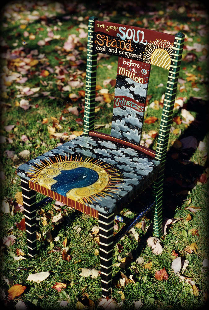Soul Quote Vintage Chair Angle View - hand painted chairs
