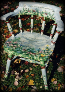 Who Loves A Garden Vintage Chair Full View - hand painted chairs