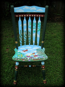 Woodland Meadow Colonial Chair Full View - hand painted chairs
