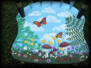 Woodland Meadow Colonial Chair Rear View - hand painted chairs