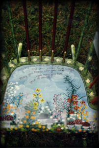 Woodland Meadow Colonial Rocker Seat Detail - hand painted furniture
