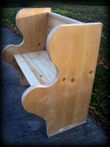 Custom Bench 1 Right Side View`- Hand Painted Furniture by Reincarnations