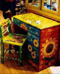 Painted Desks gallery by the Reincarnations Hand Painted Furniture studio.