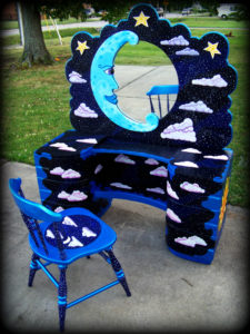 Celestial Signs Vanity - - Hand Painted Furniture by Reincarnations