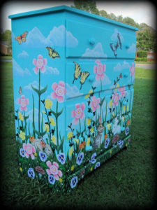 Woodland Meadow Custom 4 Drawer Dresser Left Angle View - hand painted furniture