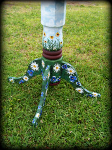 Woodland Meadow Dropleaf Table Pedestal Detail - hand painted furniture