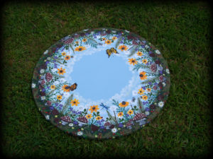 Woodland Meadow Dropleaf Table Top View - hand painted furniture