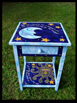 Painted Focal Tables gallery by the Reincarnations Hand Painted Furniture studio.