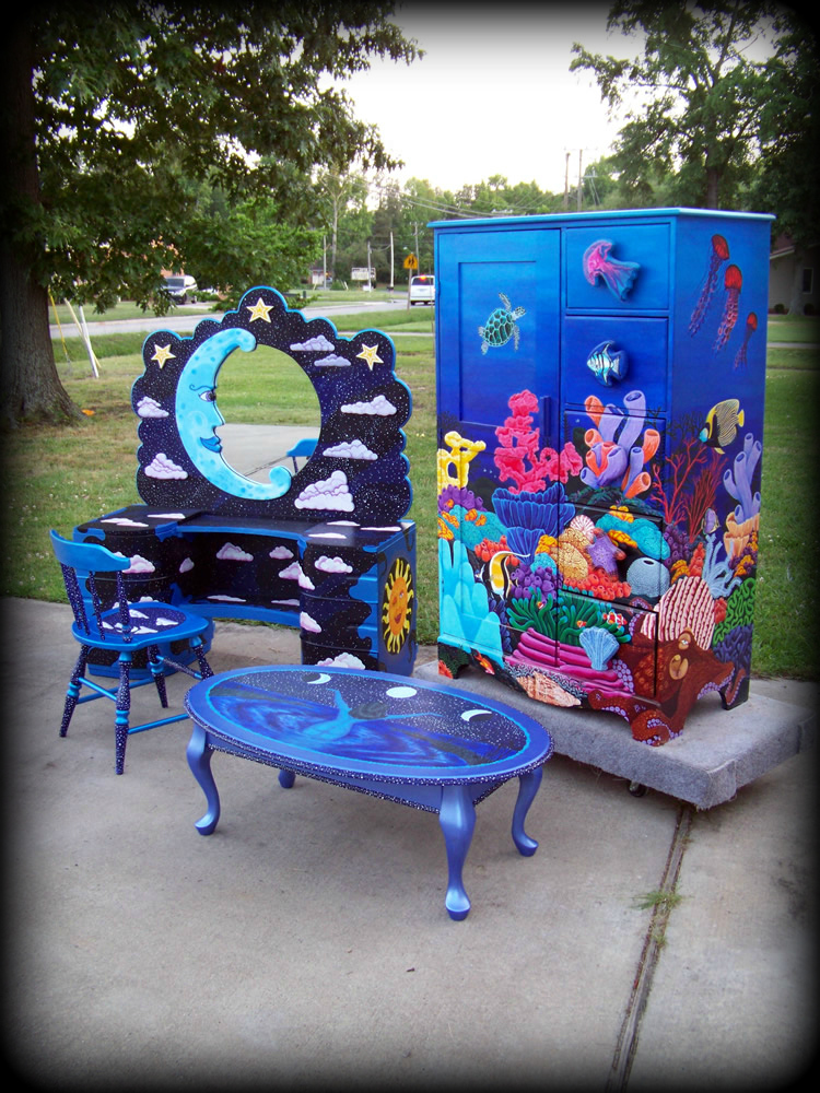 Hand Painted Furniture Group - Hand Painted Furniture by Reincarnations