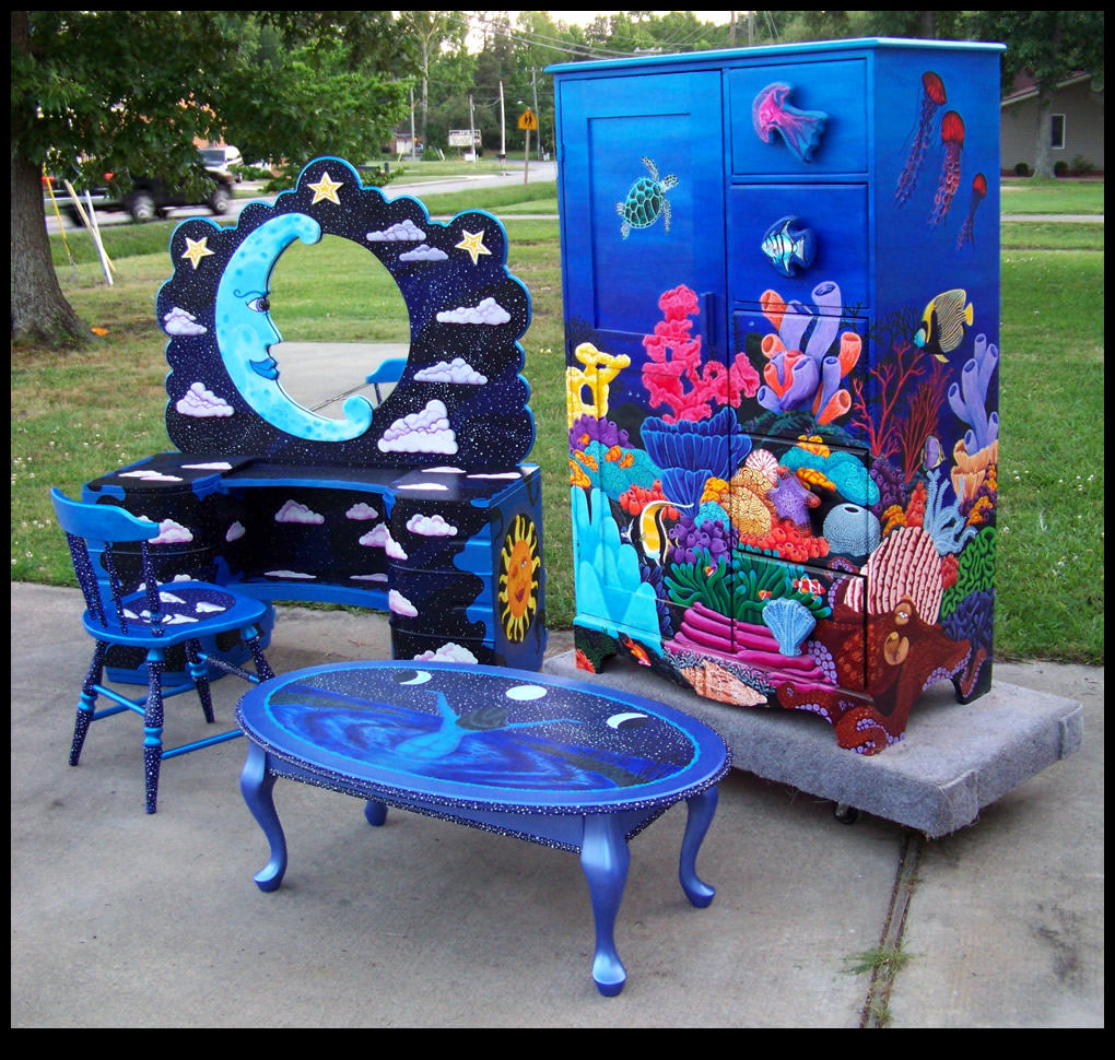 Hand painted furniture by Reincarnations