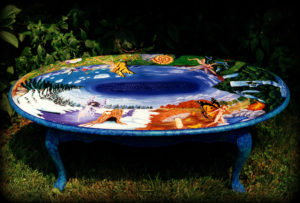 Faeries Table Full View - hand painted furniture