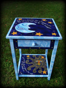 Dreamer's Moon Hampton Table - hand painted furniture