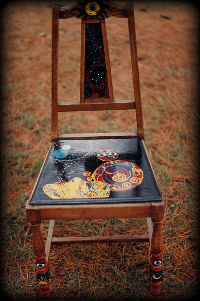 Enchanted Visions vintage chair full view - hand painted chairs
